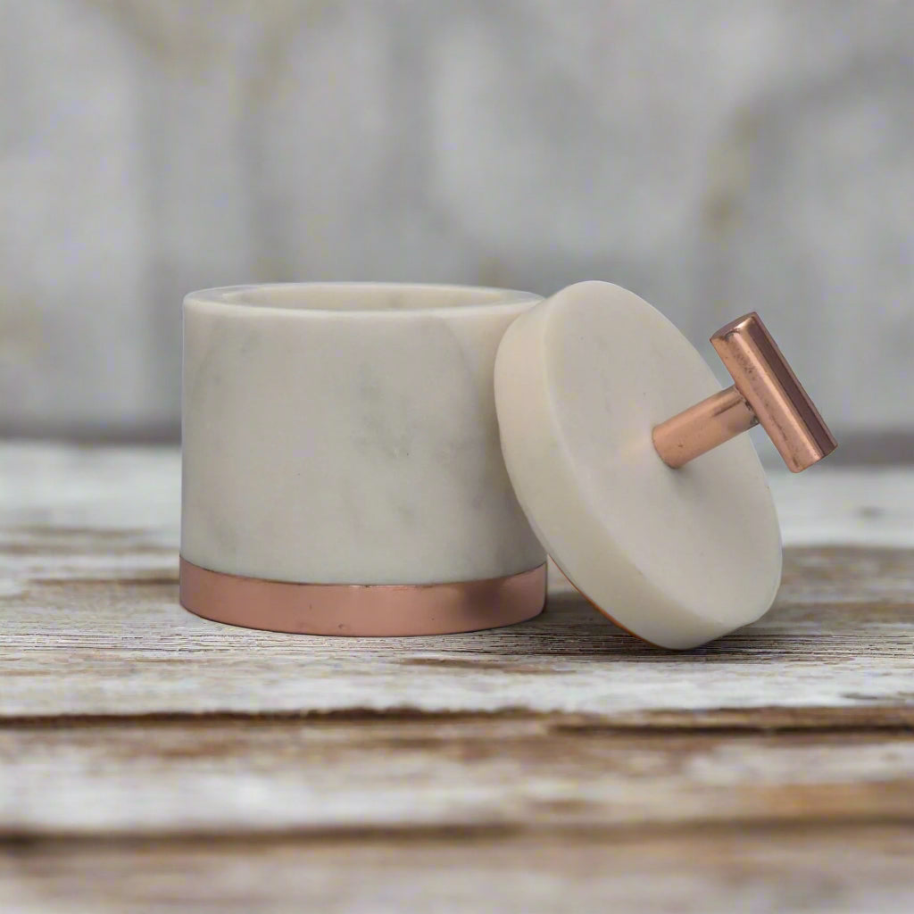 StoneCore Marble & Iron Cellar With Metal Handle