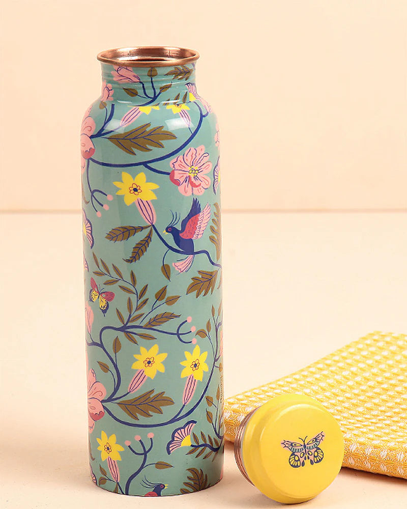 Verdant Blossom Copper Water Bottle