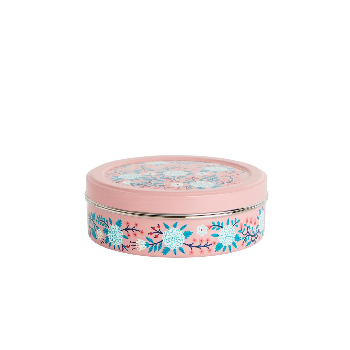 Peachy Floral Stainless Steel Spice Box