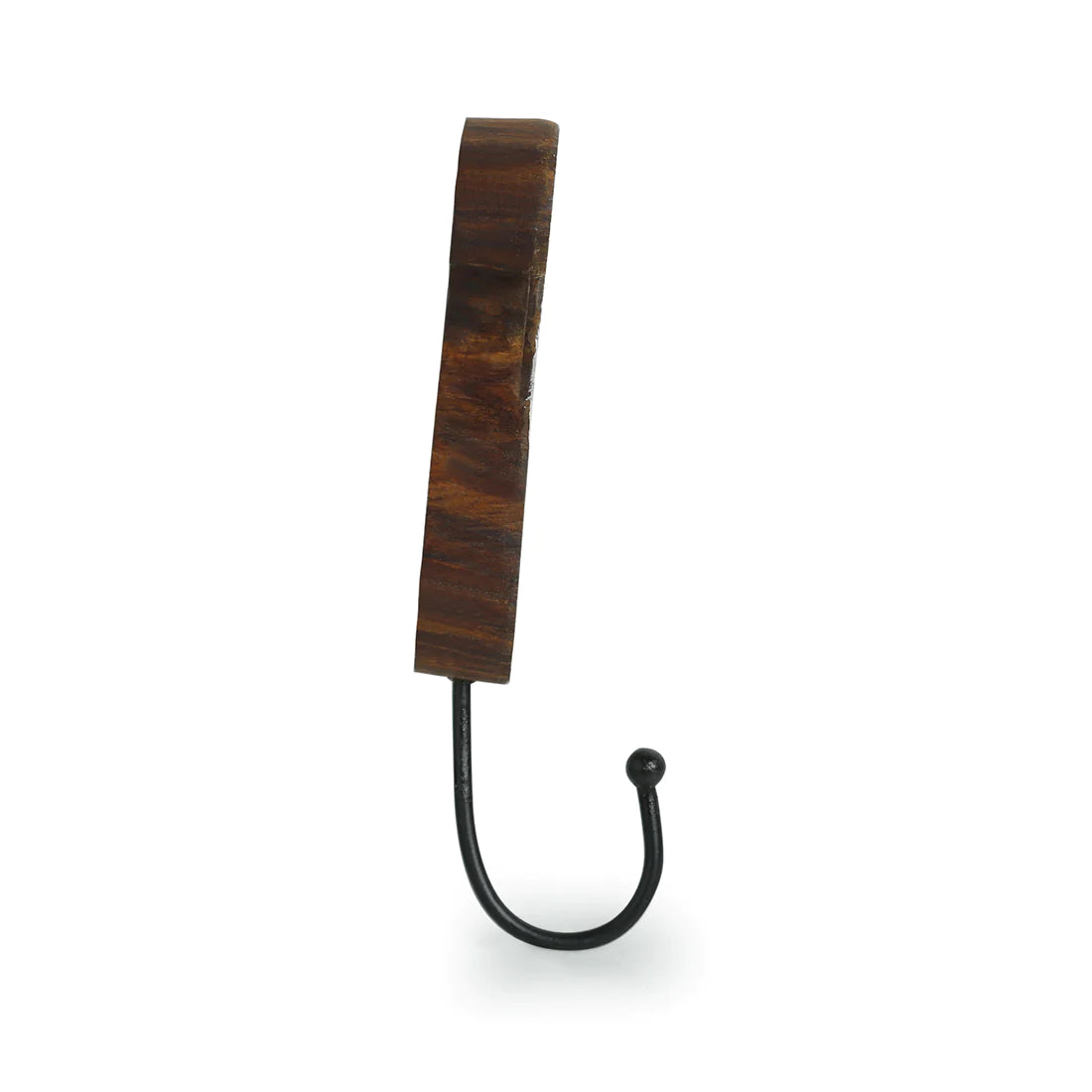 Pleasant Paisley Hand-Carved Block Wall Hook & Towel Holder In Sheesham Wood