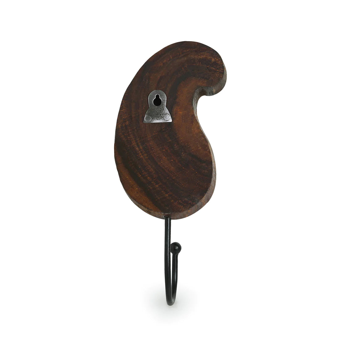 Pleasant Paisley Hand-Carved Block Wall Hook & Towel Holder In Sheesham Wood