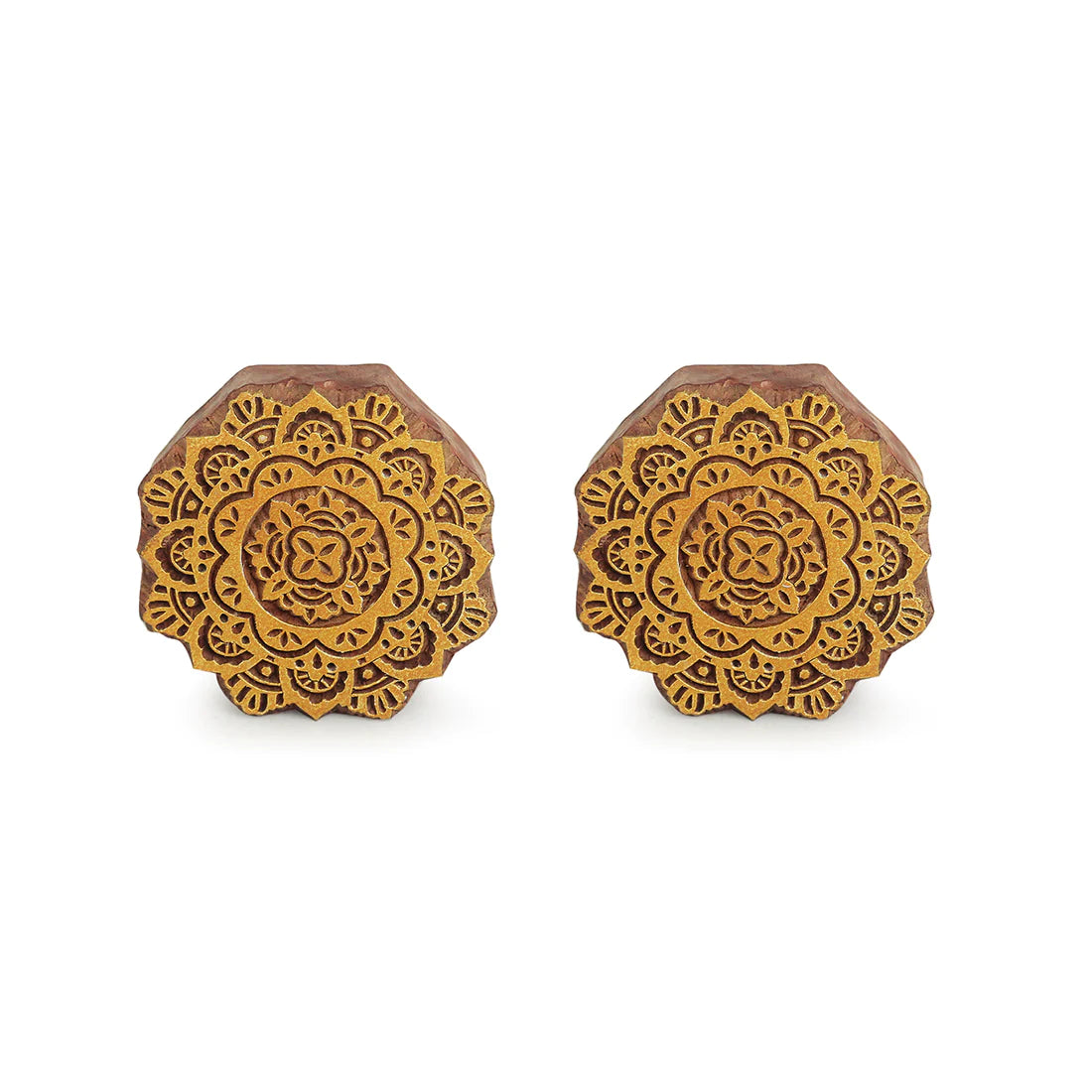 Mandala Hand-Carved Block Wall Décor In Sheesham Wood