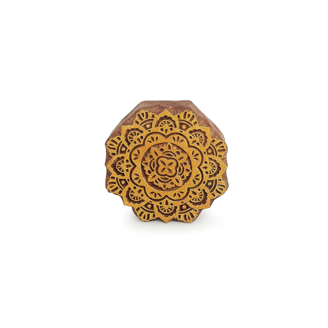 Mandala Hand-Carved Block Wall Décor In Sheesham Wood
