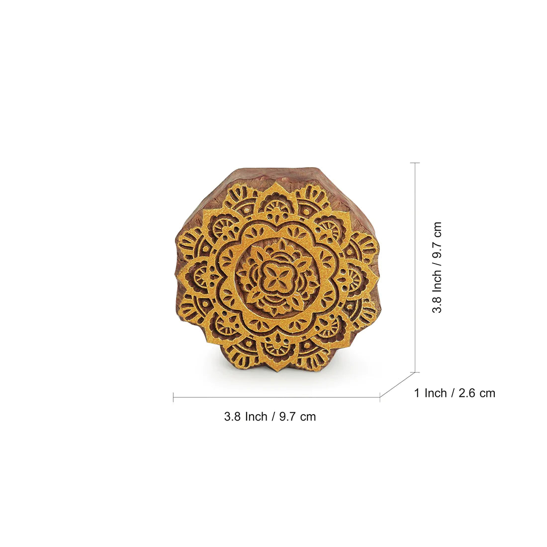 Mandala Hand-Carved Block Wall Décor In Sheesham Wood