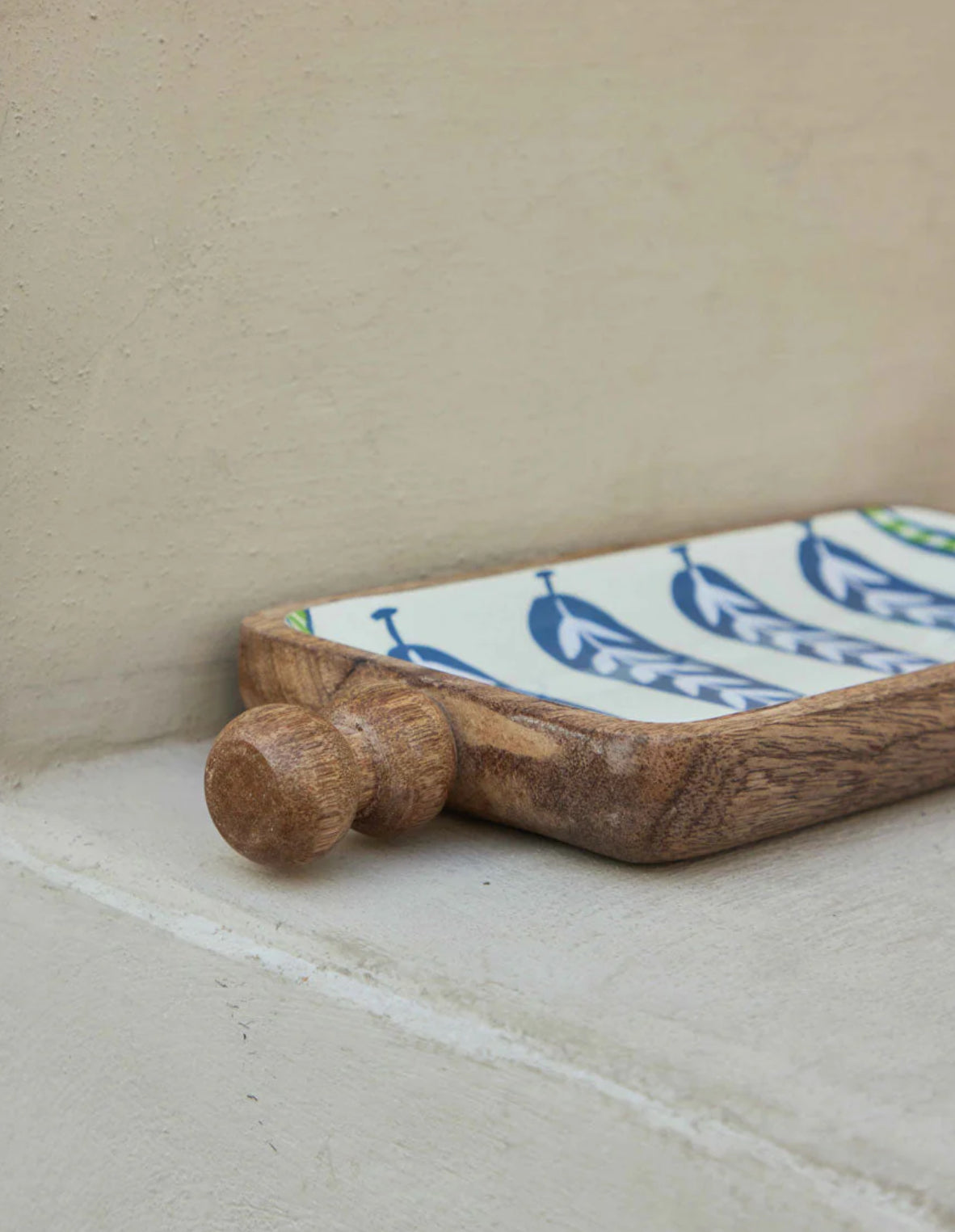 Azure Paisley Wooden Platter