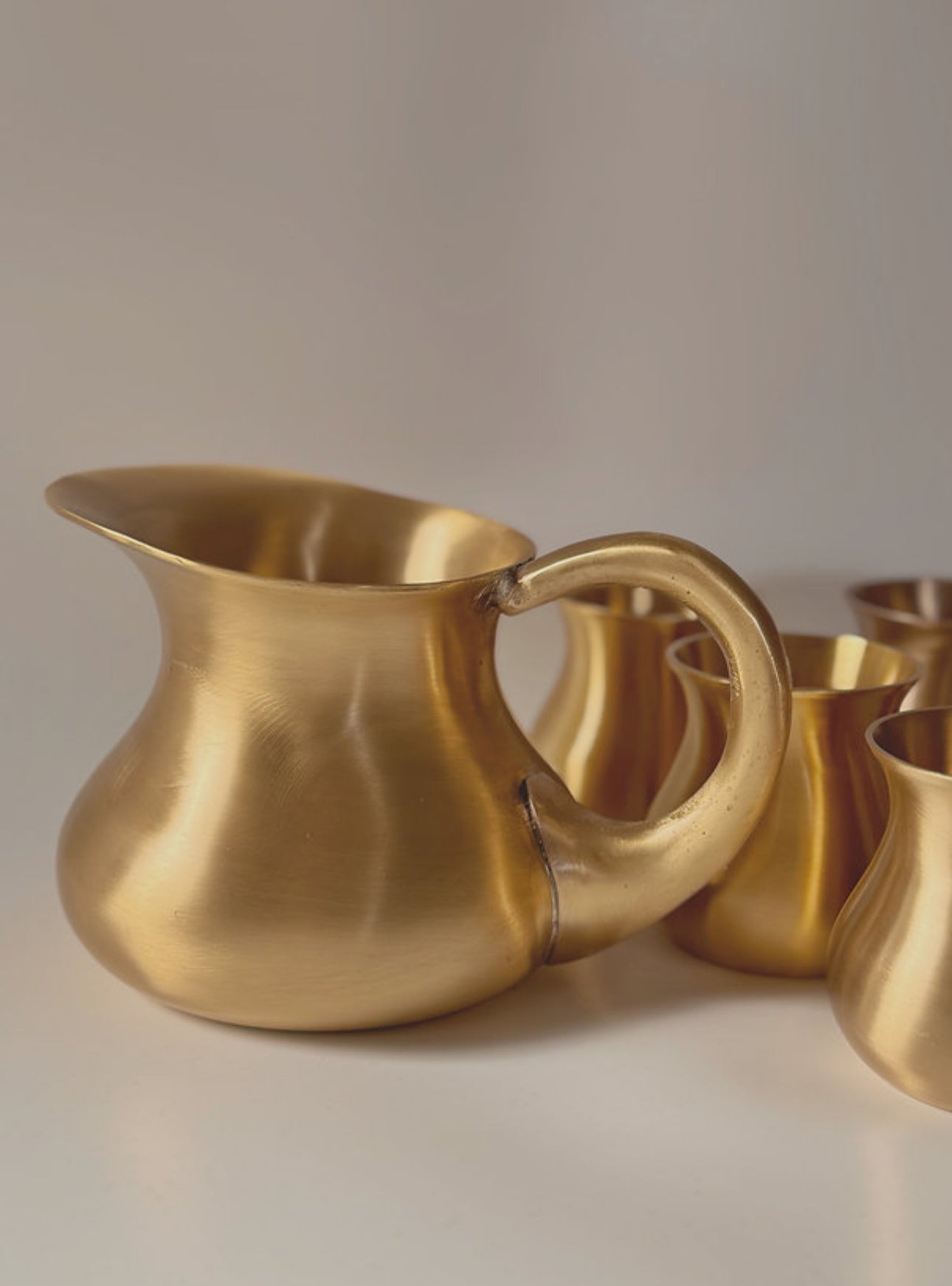 Riwaj Brass Matki Pitcher and Cups