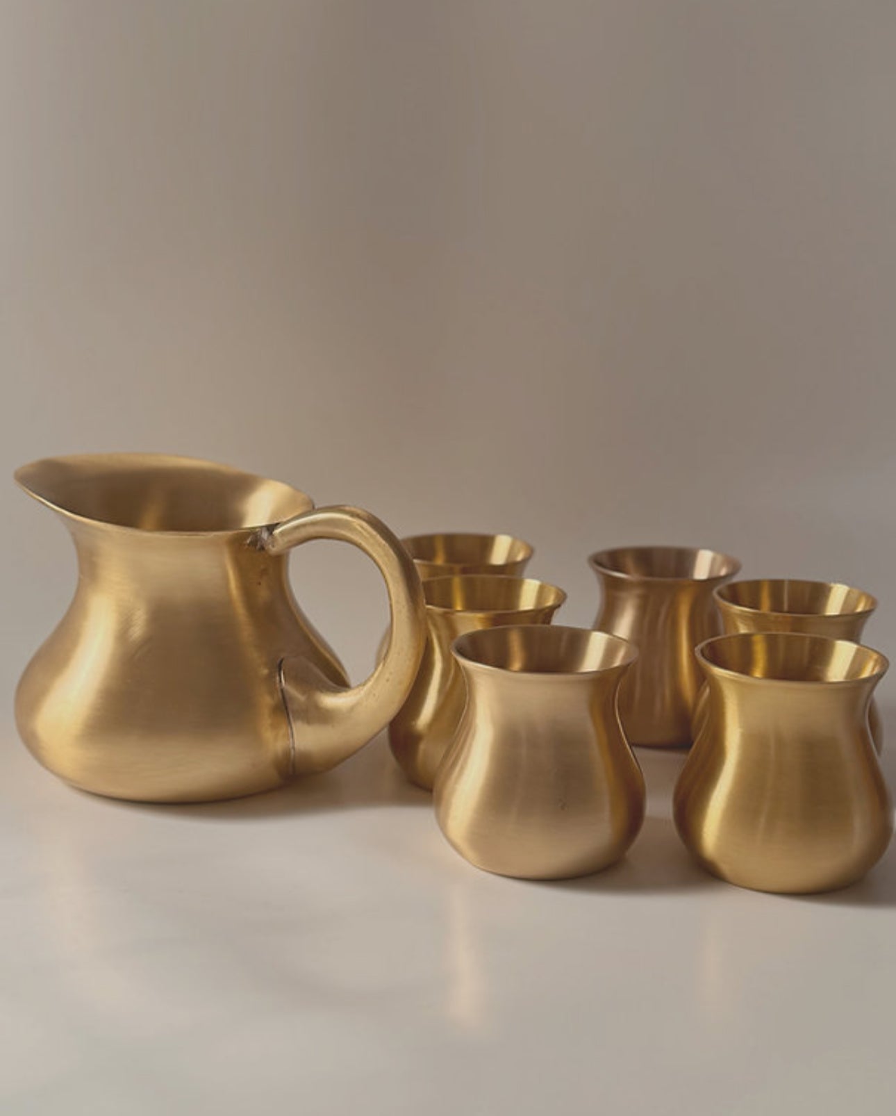 Riwaj Brass Matki Pitcher and Cups