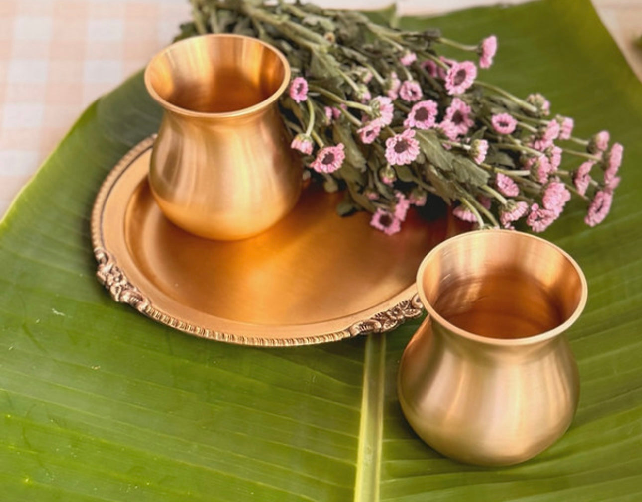Riwaj Brass Matki Cups (Set of 2)