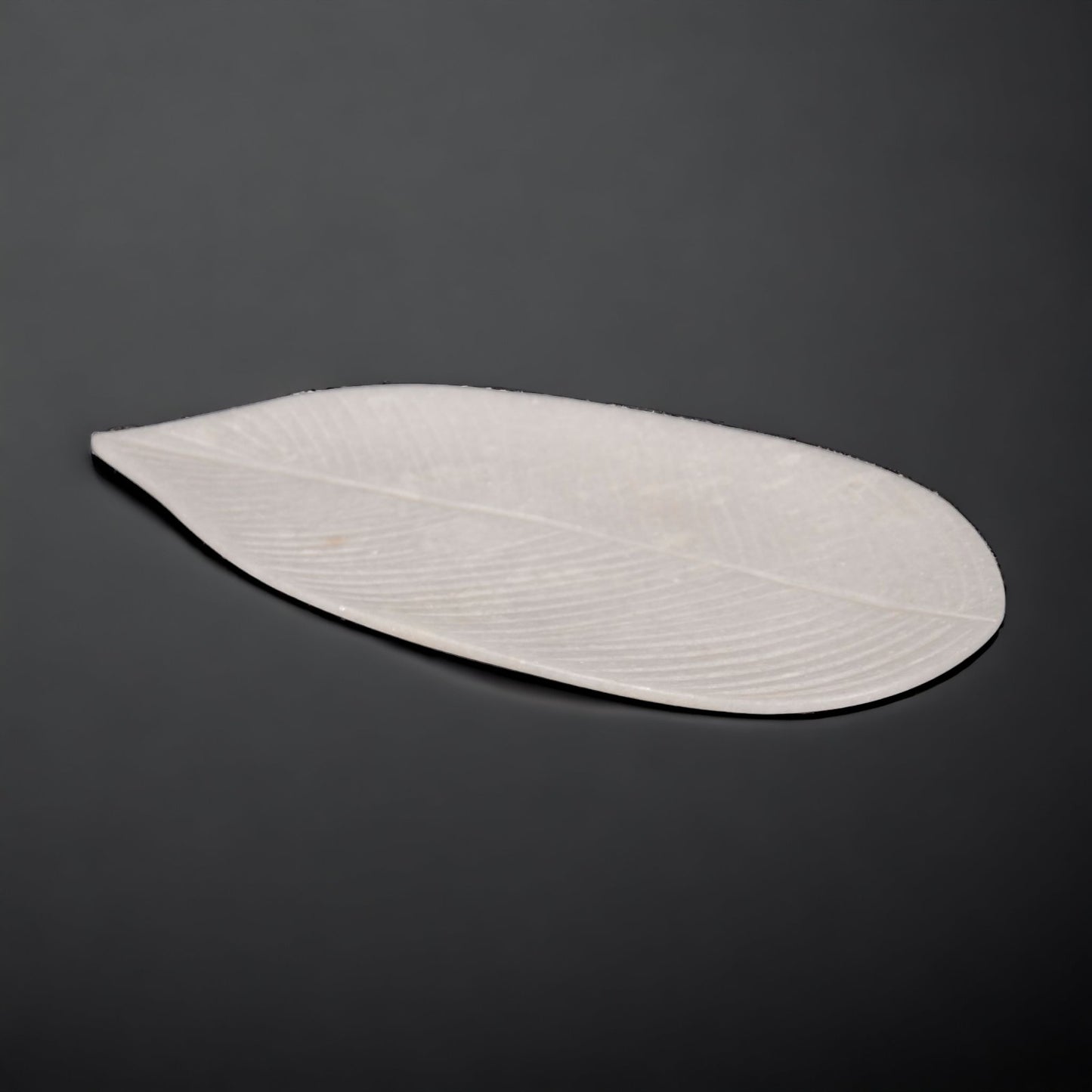 Leaf and Line Hand-carved Marble Platter