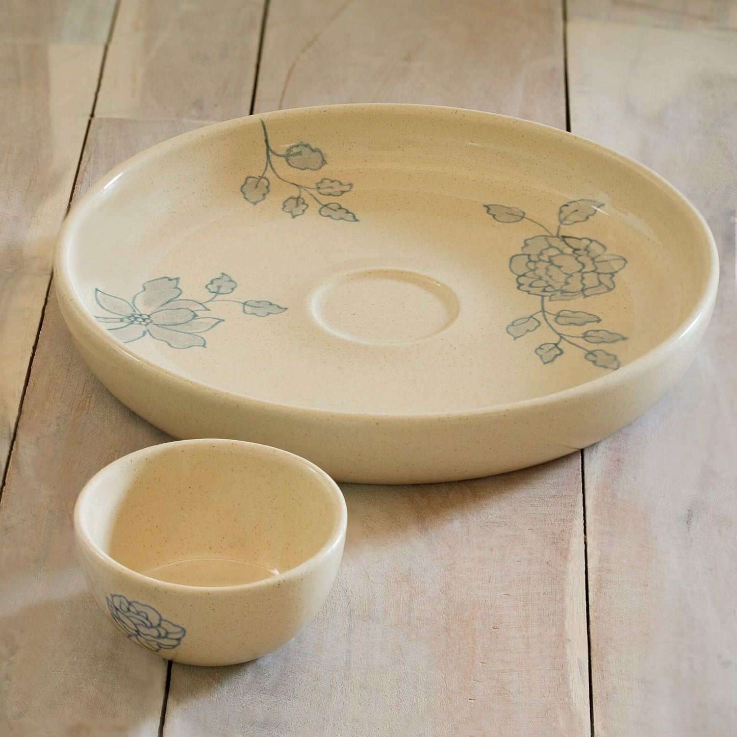 Handmade Fiore Ceramic Chip N Dip Set
