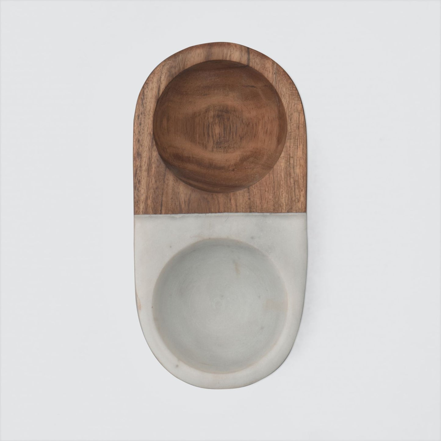 The Pantry Pair Marble & Acacia Wood Salt and Pepper Cellar