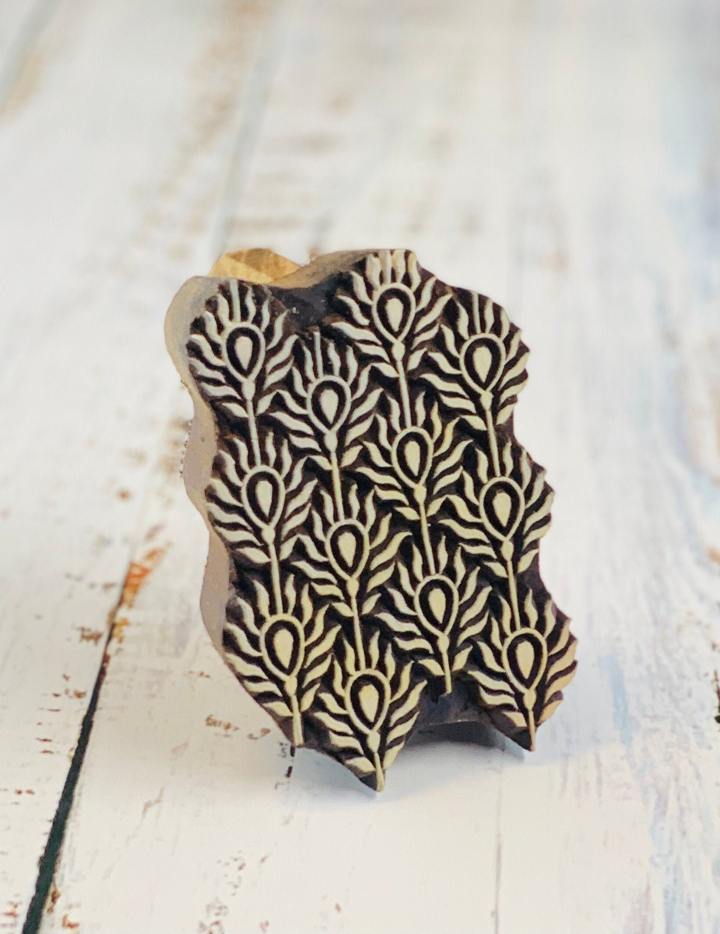The Precious Paisleys- Hand-carved Leaf/Paisley Wooden Stamp || Wooden Tabletop Decor || Blockprinting Stamp || Pottery Stamp II Henna Stamp