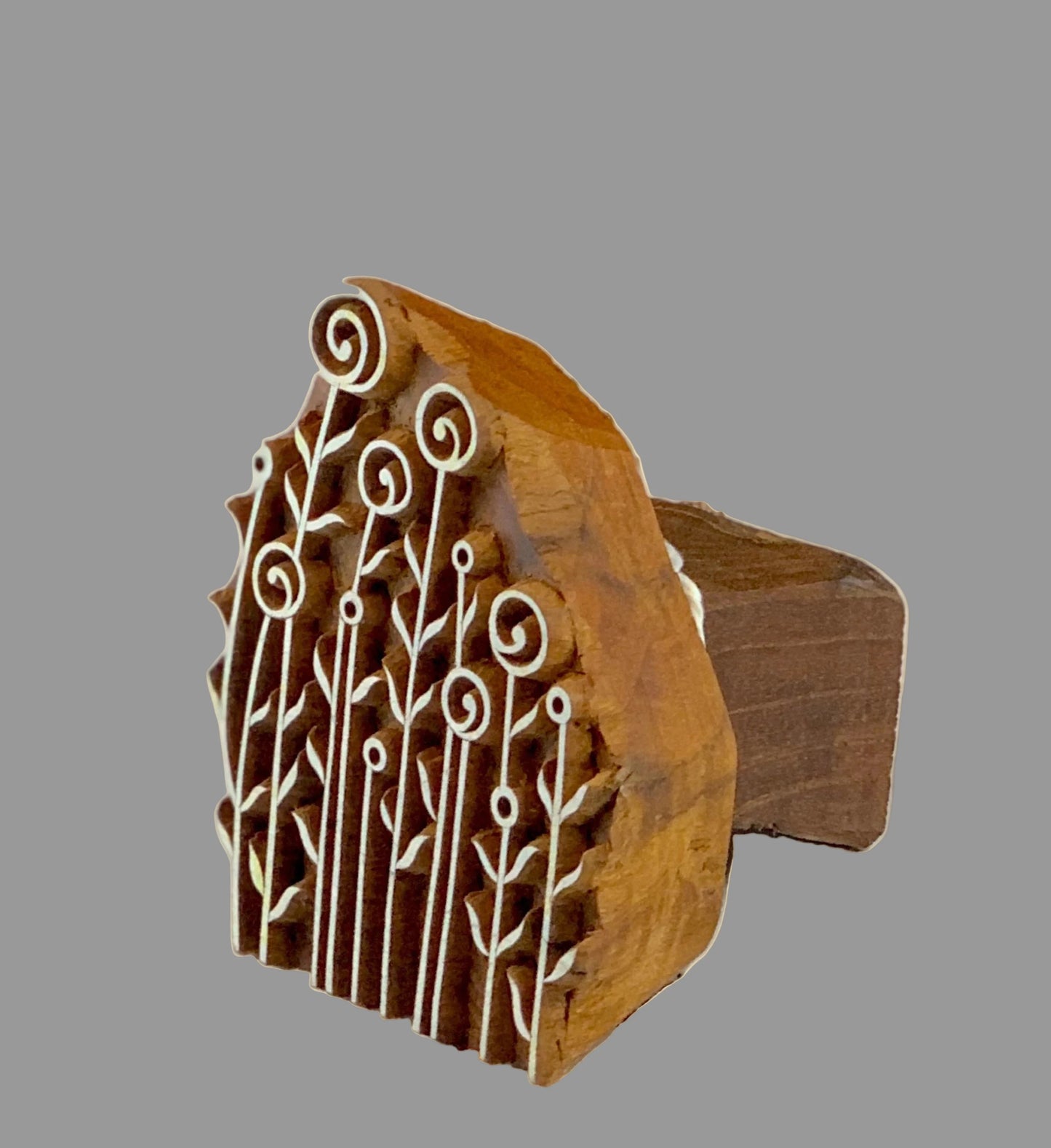 Wild Meadows - Hand-carved Wildflower Wooden Stamp || Wooden Tabletop Decor || Block-printing Stamp || Pottery Stamp II Henna Stamp