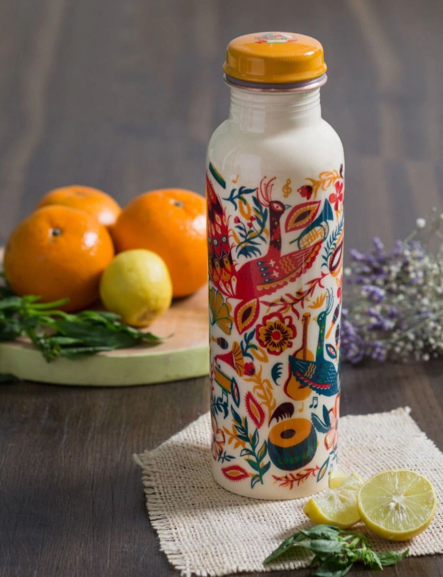 Serene Bird Symphony Copper Sipper  Bottle