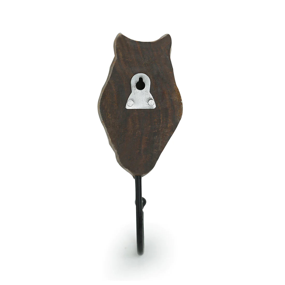 Alluring Owl Hand-Carved Block Wall Hook & Towel Holder In Sheesham Wood