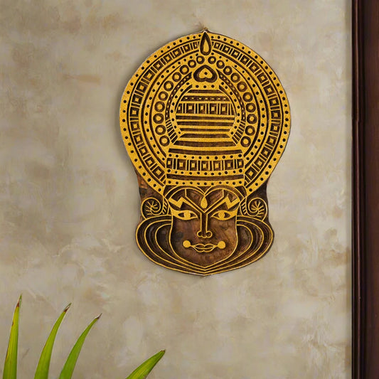 Kathakali Maquillage Hand Carved Block Wall Decor