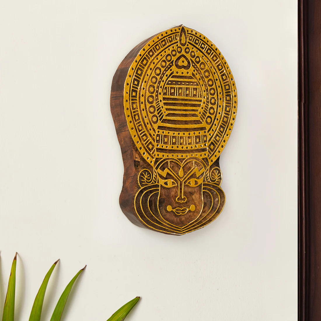 Kathakali Maquillage Hand Carved Block Wall Decor