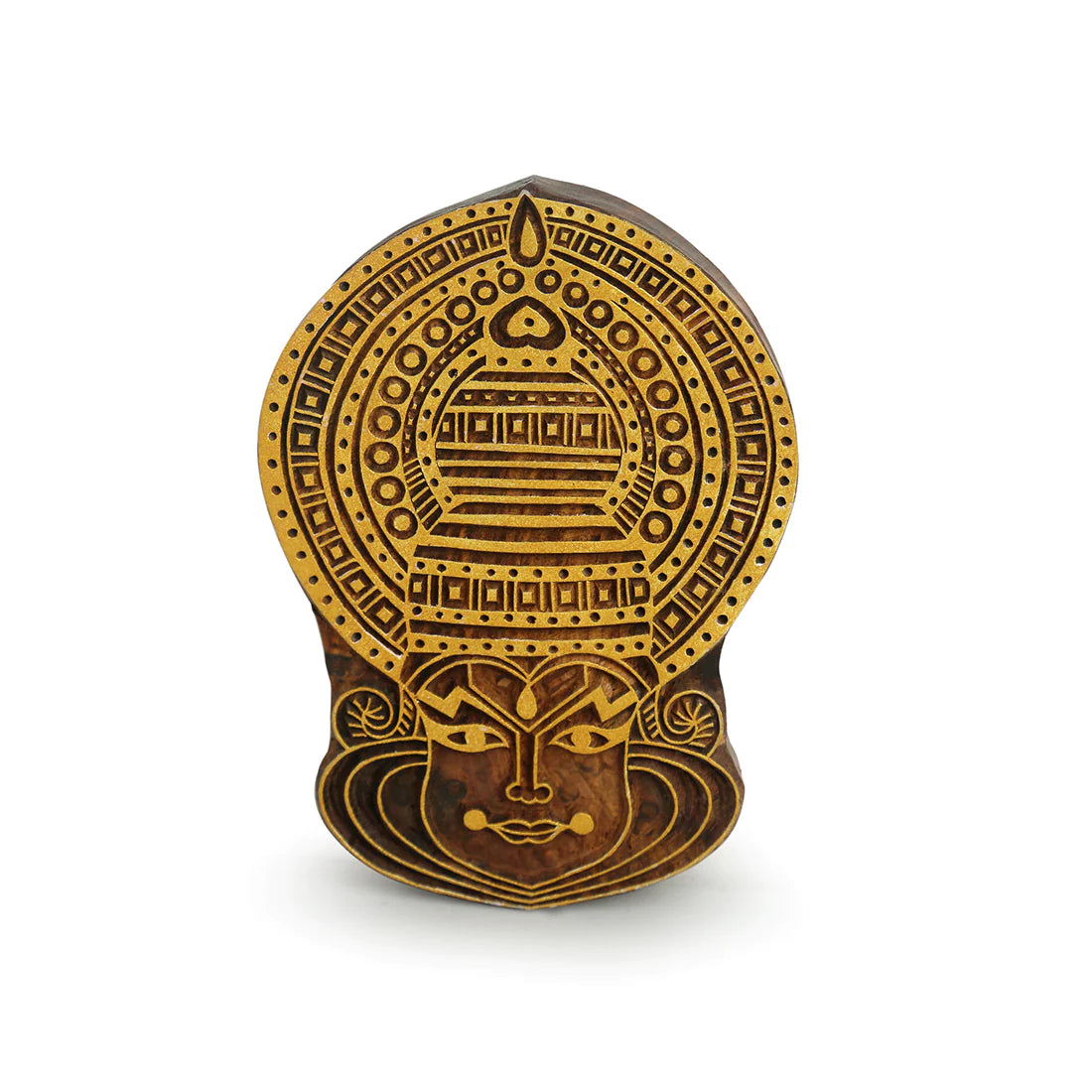 Kathakali Maquillage Hand Carved Block Wall Decor