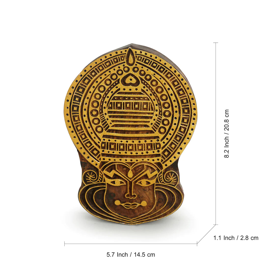 Kathakali Maquillage Hand Carved Block Wall Decor