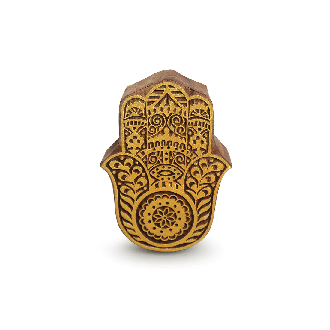 Mudra Hand-Carved Block Wall Décor In Sheesham Wood (Set of 2)