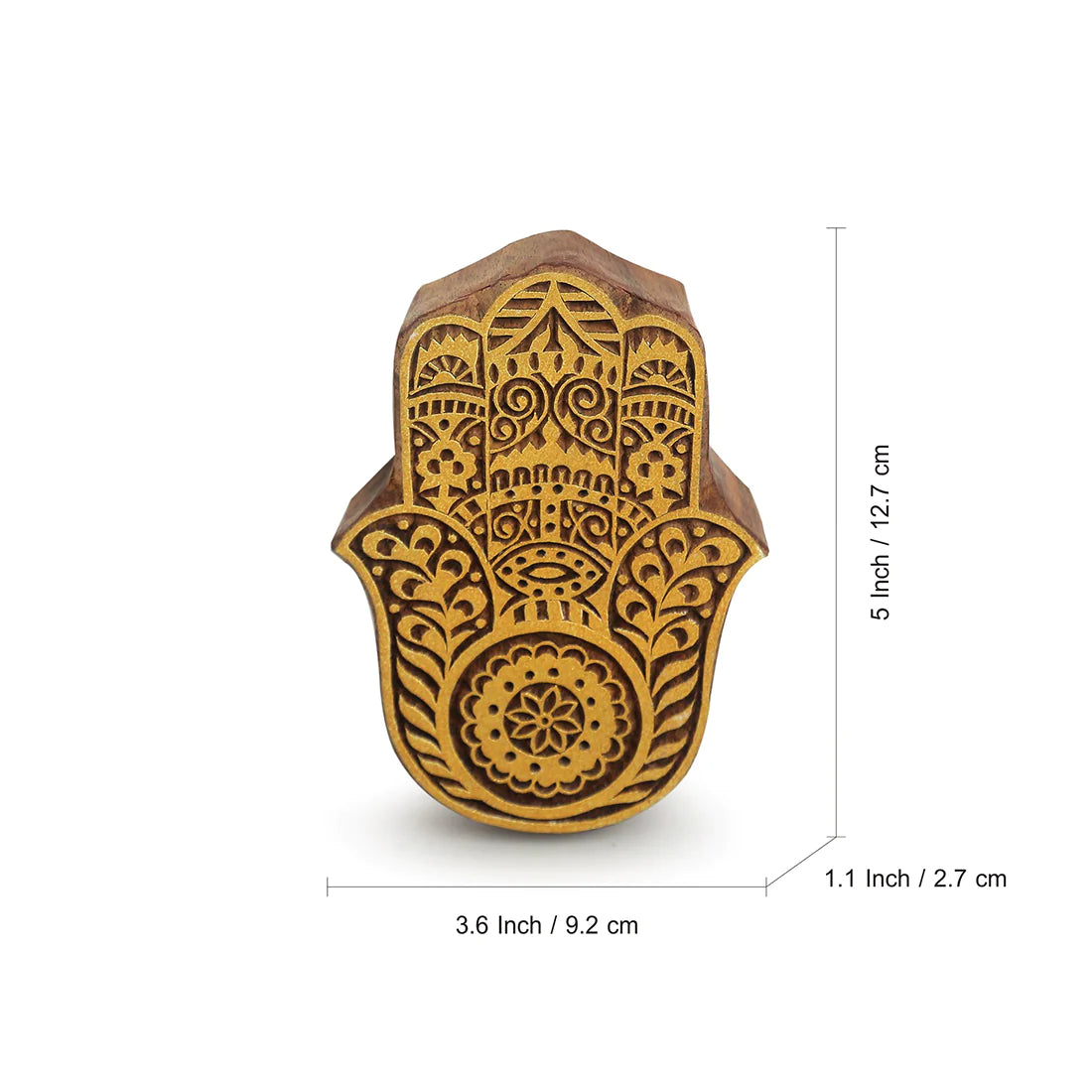 Mudra Hand-Carved Block Wall Décor In Sheesham Wood (Set of 2)