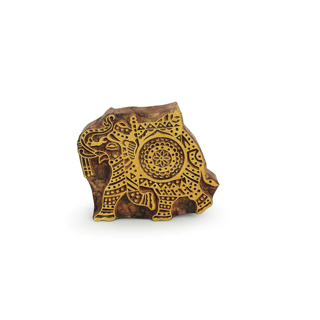 Tusker Duo Hand Carved Block Wall Décor In Sheesham Wood (Set of 2)