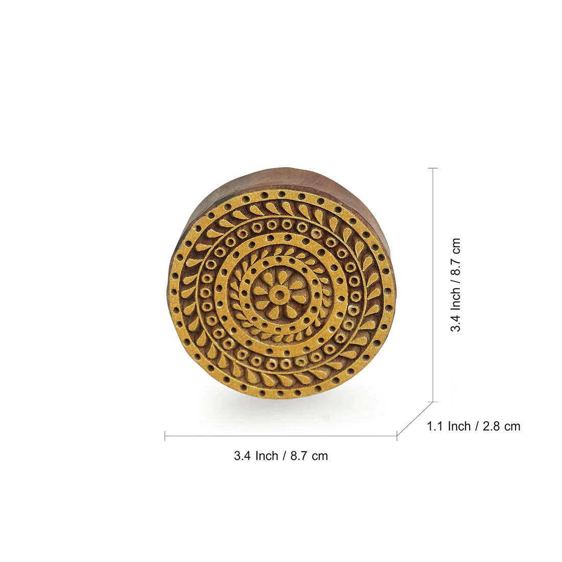 Harmony Mandala Triplets Hand Carved Block Wall Décor In Sheesham Wood (Set of 3)