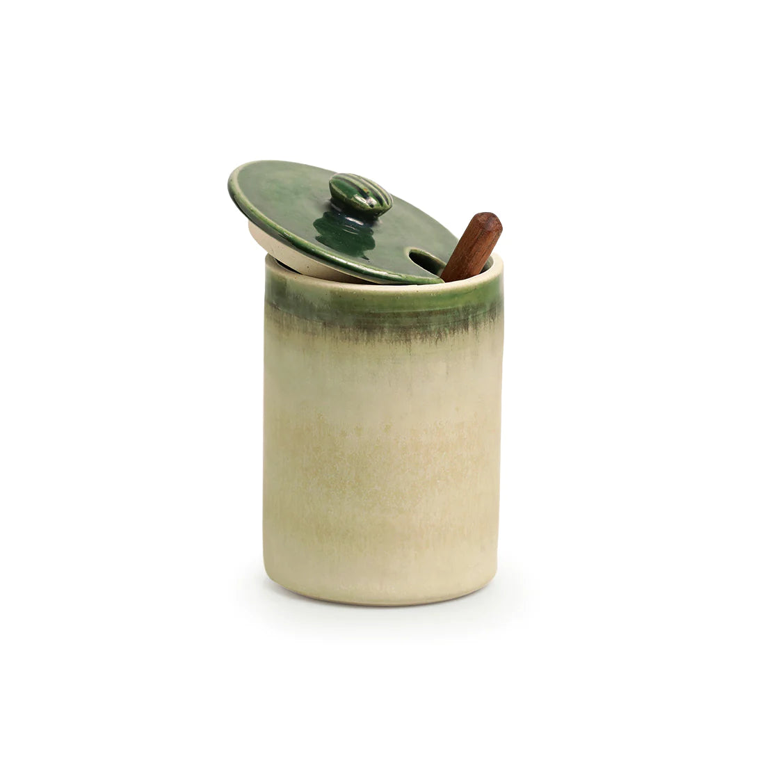 Ceramic Jar with Wooden Spoon