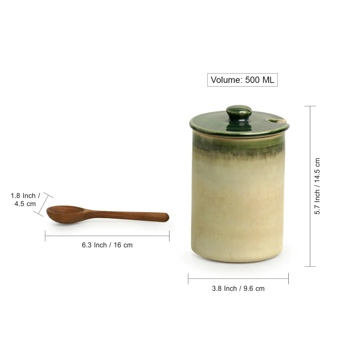 Ceramic Jar with Wooden Spoon