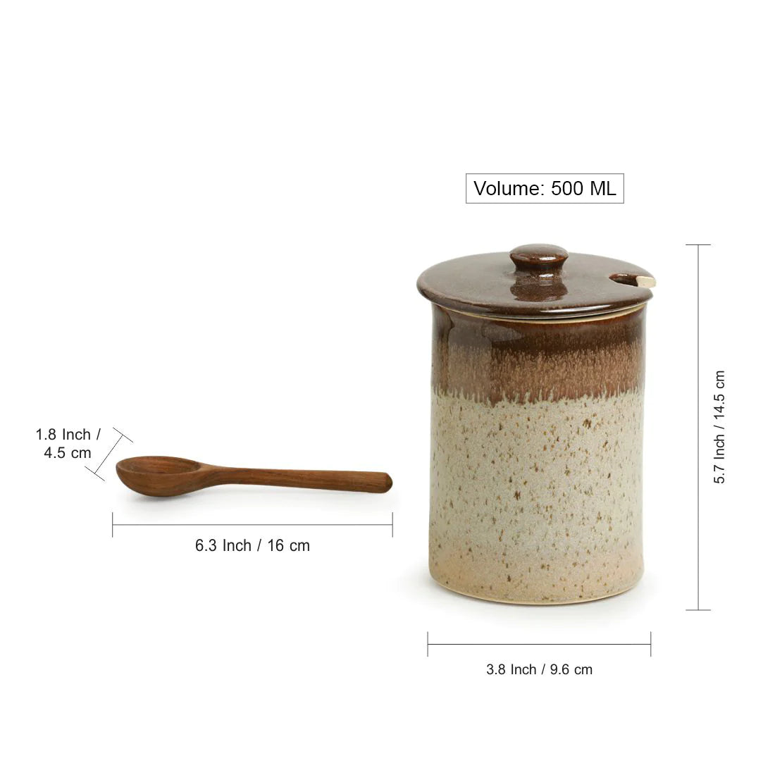 Ceramic Jar with Wooden Spoon