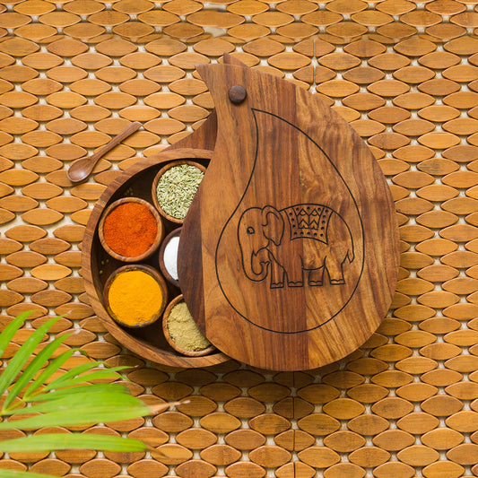 Paisley Elephant Warrior Spice Box