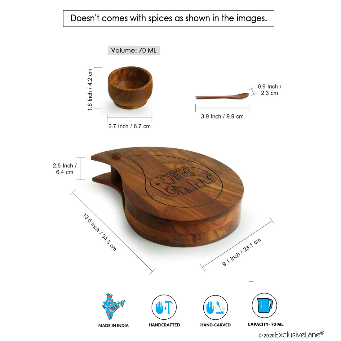 Paisley Elephant Warrior Spice Box