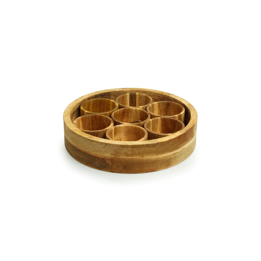 Rainbow Owl Motif Spice Box With Spoon In Mango Wood