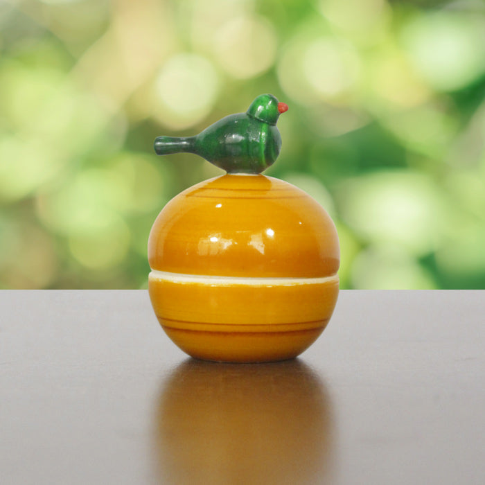 Subhamasthu Etikoppaka Wooden Parrot Pasupu Kunkuma Boxes – Set of 2