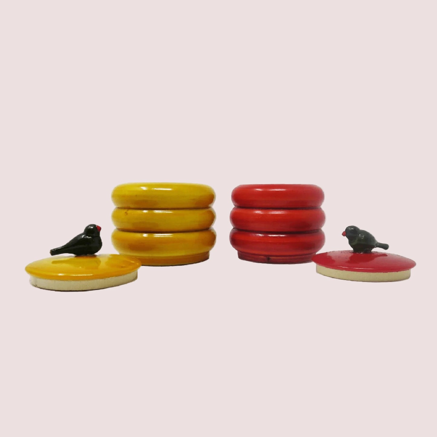 Sree Etikoppaka Wooden Pasupu Kumkuma Boxes -Set 2
