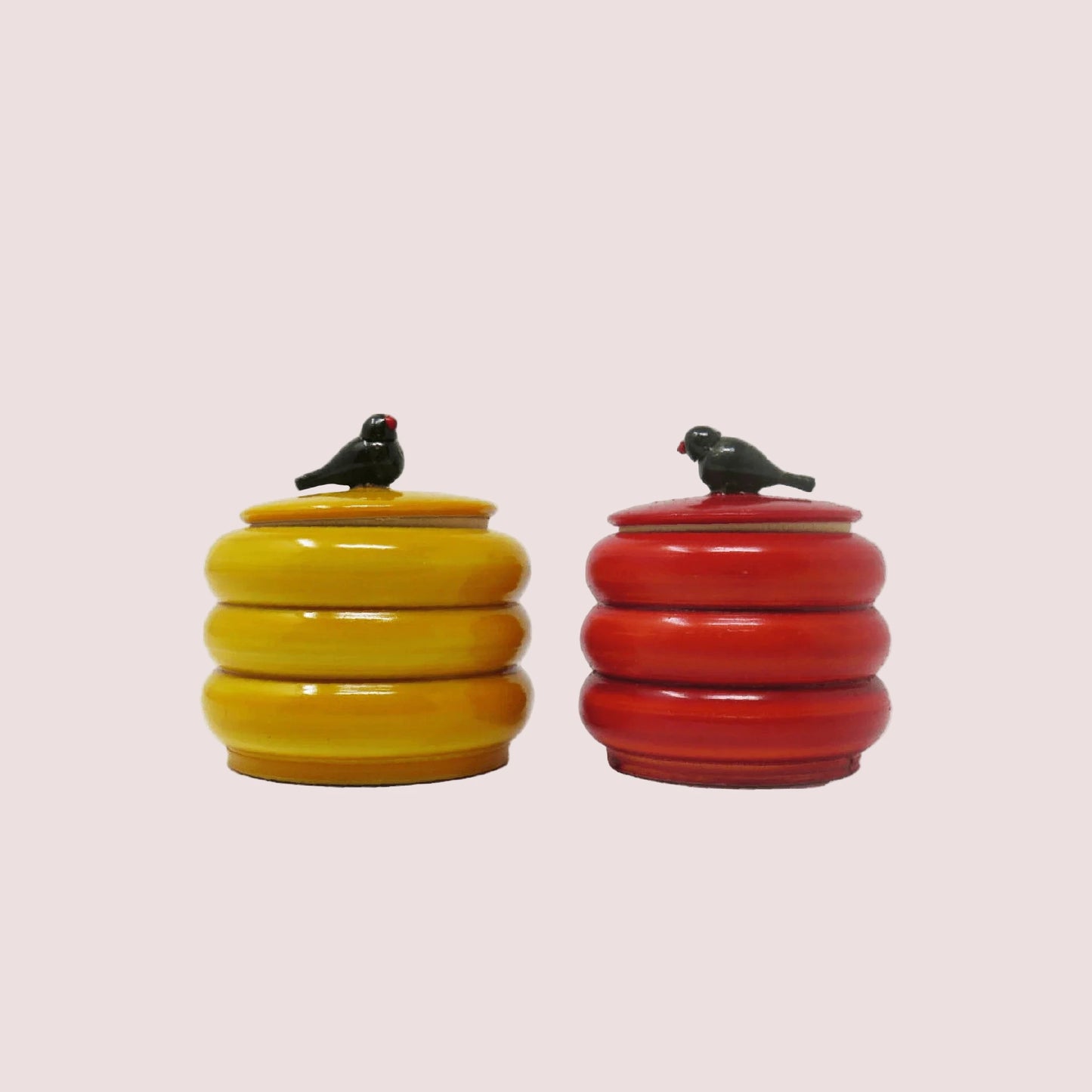 Sree Etikoppaka Wooden Pasupu Kumkuma Boxes -Set 2