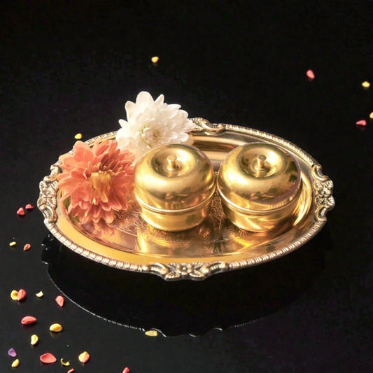 Saumya Pasupu-Kumkuma Bharina Set with Tray