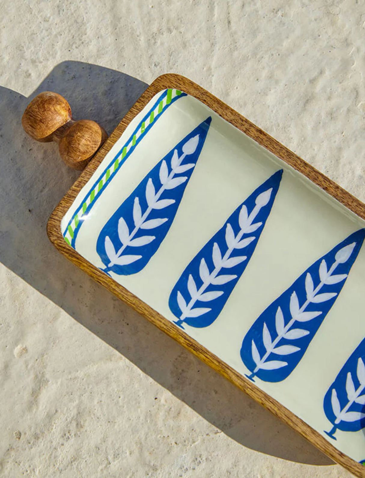 Azure Paisley Wooden Platter