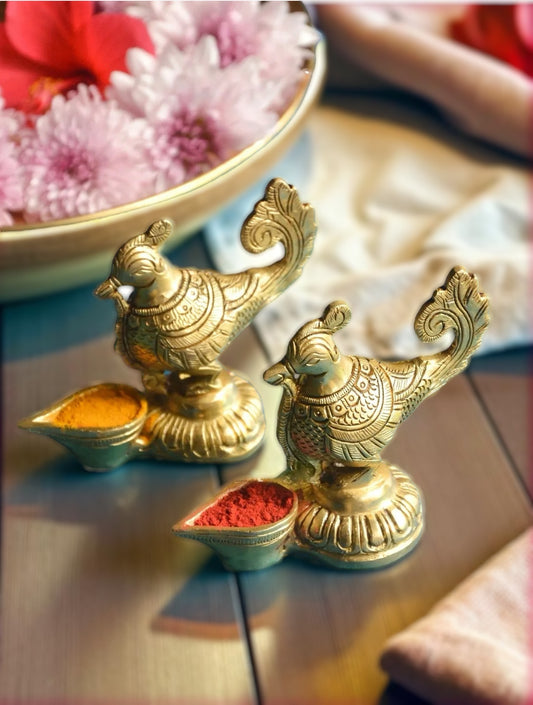 Hamsa Diyas cum Haldi Kumkum Holders