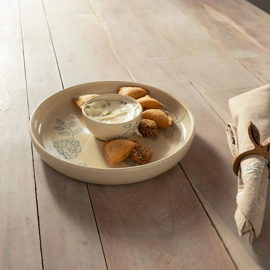 Handmade Fiore Ceramic Chip N Dip Set