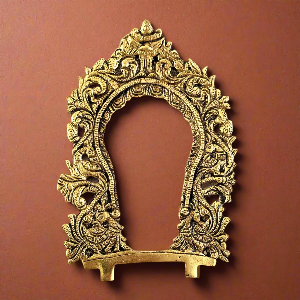 Thorana Brass Peacock Design Prabhavali Frame Wall Hanging
