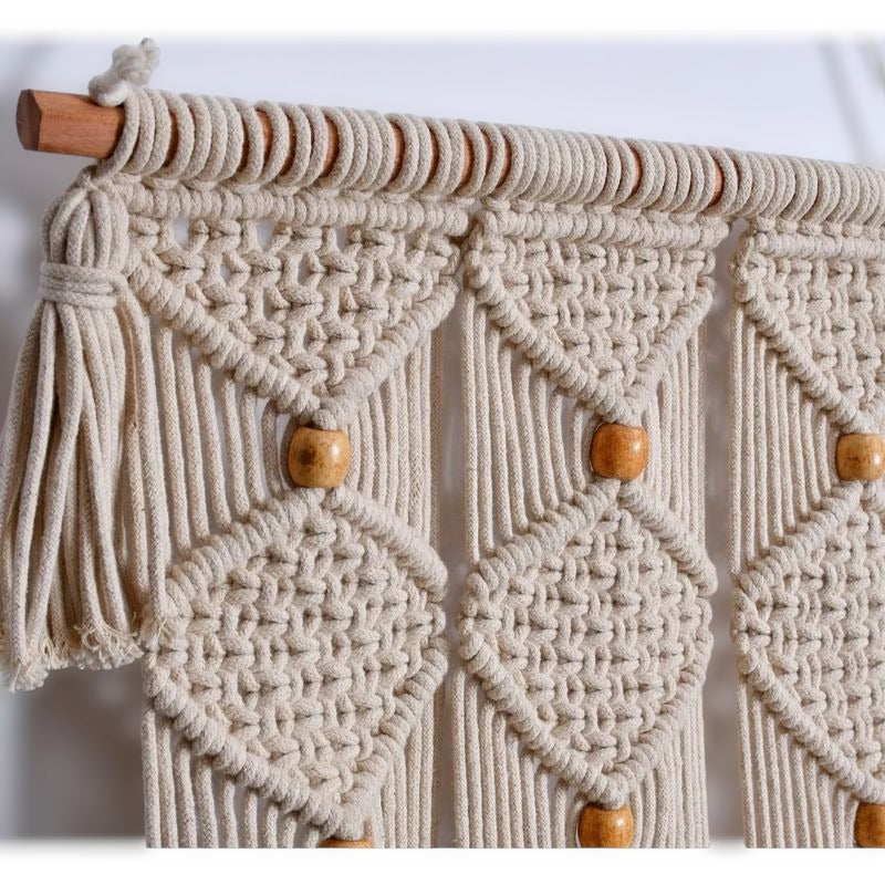 Diamond Dots Off-White Macramé Plant Hanger