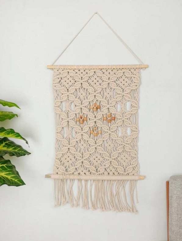 Beads Interconnected Macramé Wall Hanging