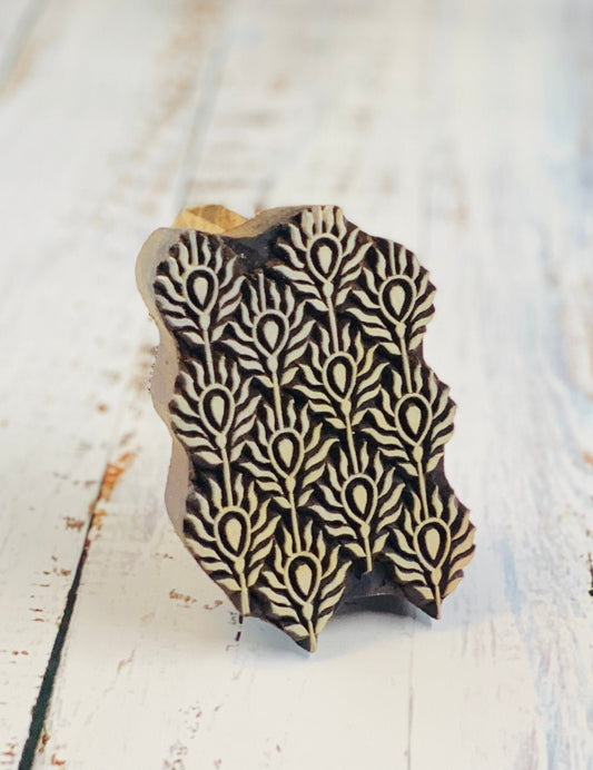 The Precious Paisleys- Hand-carved Leaf/Paisley Wooden Stamp || Wooden Tabletop Decor || Blockprinting Stamp || Pottery Stamp II Henna Stamp
