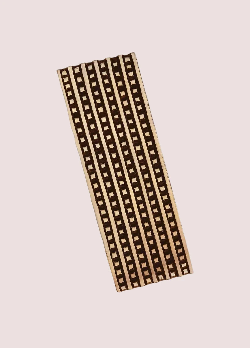 The Simple Sari Border  -  Hand-carved Border Wooden Stamp | Wooden  Décor | Block-printing  | Pottery & Henna Stamp I Scrapbooking